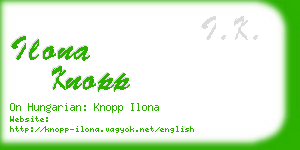 ilona knopp business card